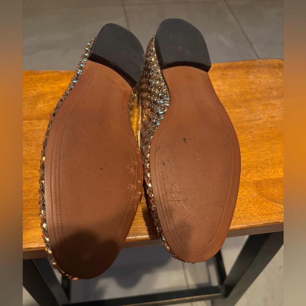 Sam Elderman gold  Sequin Loafers - Picture 4 of 5
